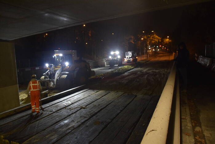 Weg afgesloten door plaatsing voetgangersbrug