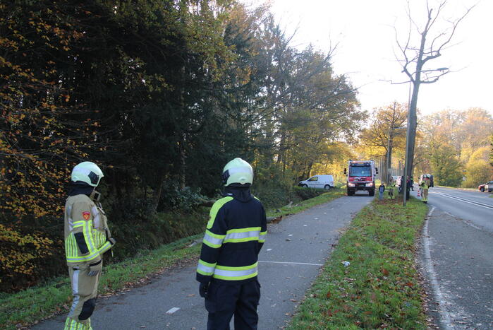 Voertuig beschadigd door omgevallen boom