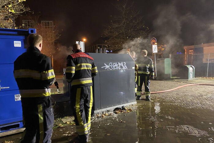 Brand in textielcontainer snel geblust