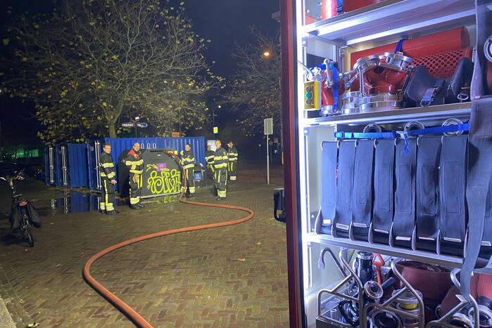 Brand in textielcontainer snel geblust