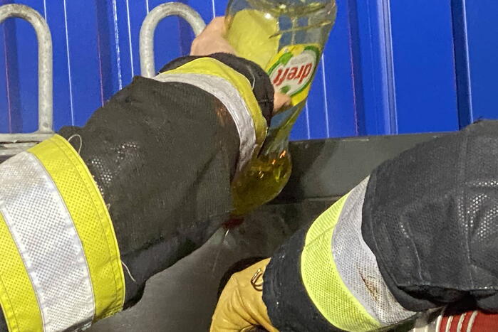 Brand in textielcontainer snel geblust