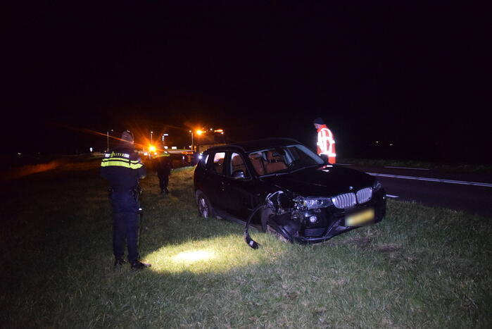 Auto zwaar beschadigd bij eenzijdig ongeval
