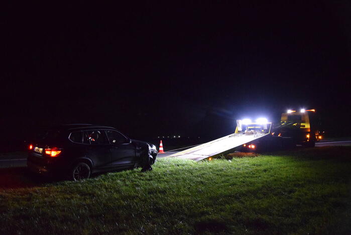 Auto zwaar beschadigd bij eenzijdig ongeval
