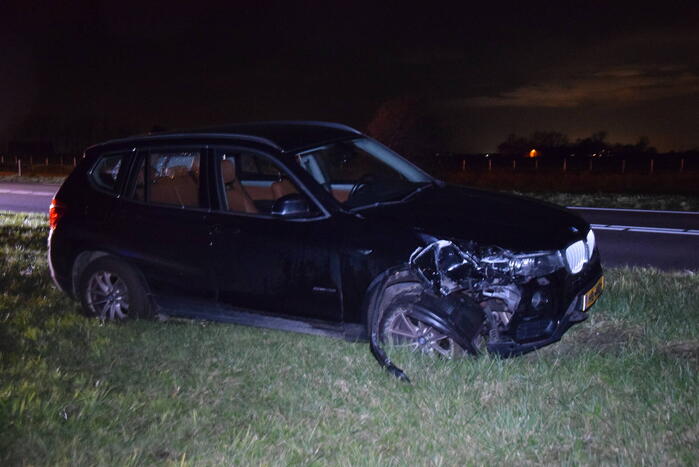 Auto zwaar beschadigd bij eenzijdig ongeval