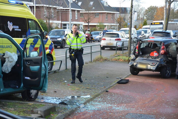Veel schade bij kop-staart aanrijding