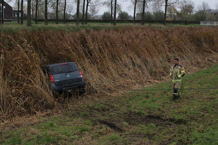 Auto belandt in sloot