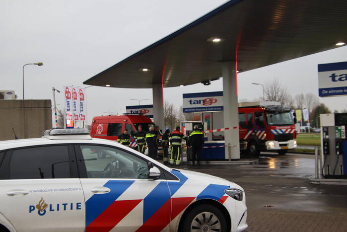 Brandstoflekkage bij tankstation