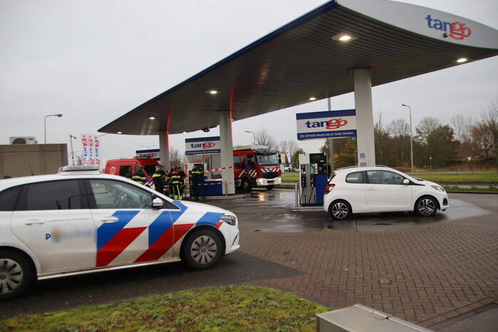Brandstoflekkage bij tankstation