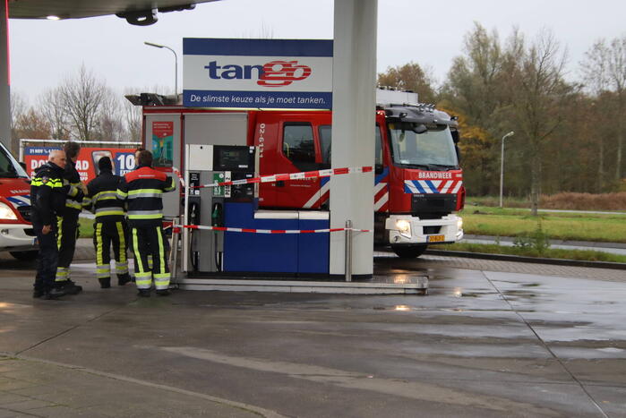 Brandstoflekkage bij tankstation