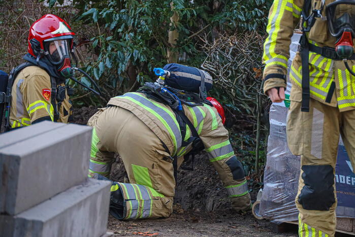 Gasleiding geraakt bij graafwerkzaamheden