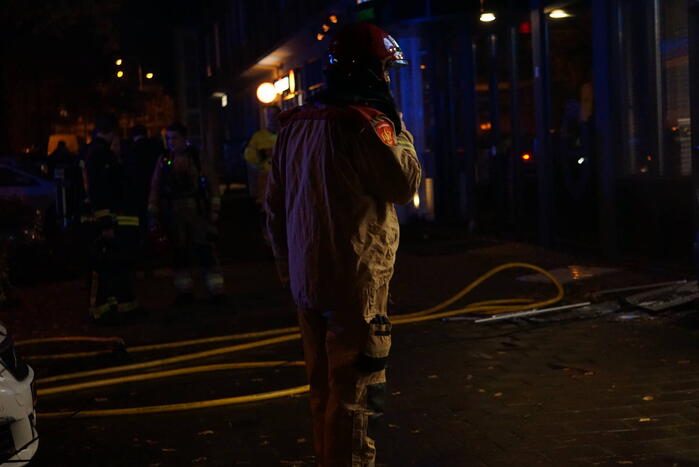 Veel rookontwikkeling bij brand in wasserette
