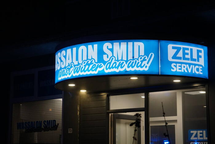 Veel rookontwikkeling bij brand in wasserette