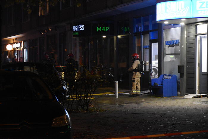 Veel rookontwikkeling bij brand in wasserette