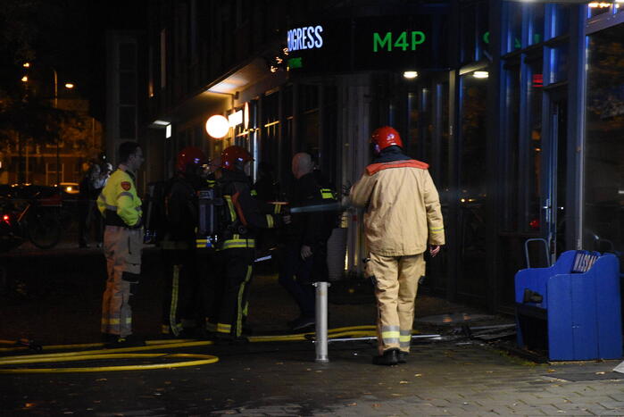 Veel rookontwikkeling bij brand in wasserette