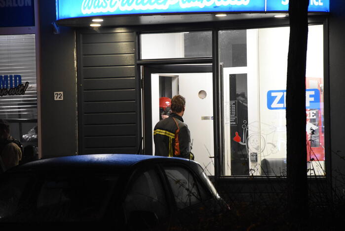 Veel rookontwikkeling bij brand in wasserette