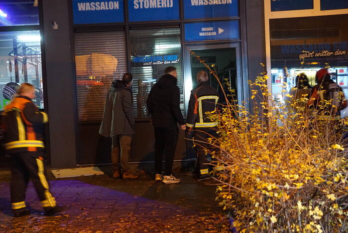 Veel rookontwikkeling bij brand in wasserette