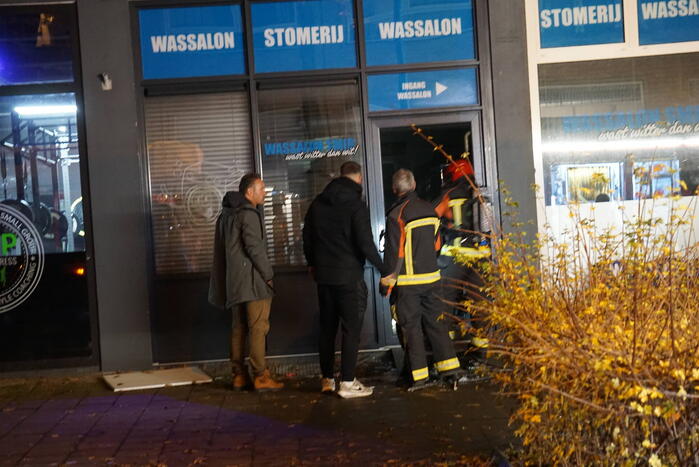 Veel rookontwikkeling bij brand in wasserette