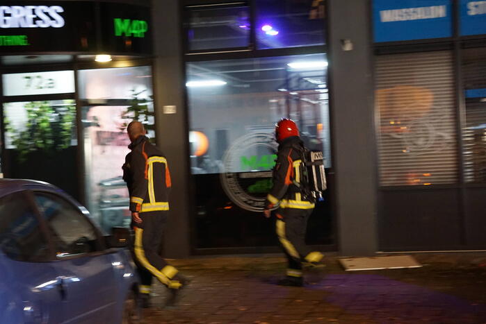 Veel rookontwikkeling bij brand in wasserette
