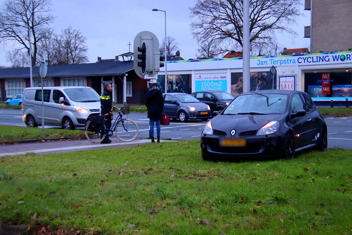 Fietser gewond bij botsing met personenwagen