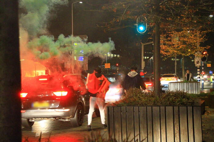 Veel feestvierders op straat na winst Marokko