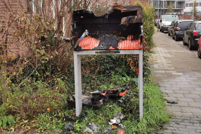 Brievenbus brandt volledig uit