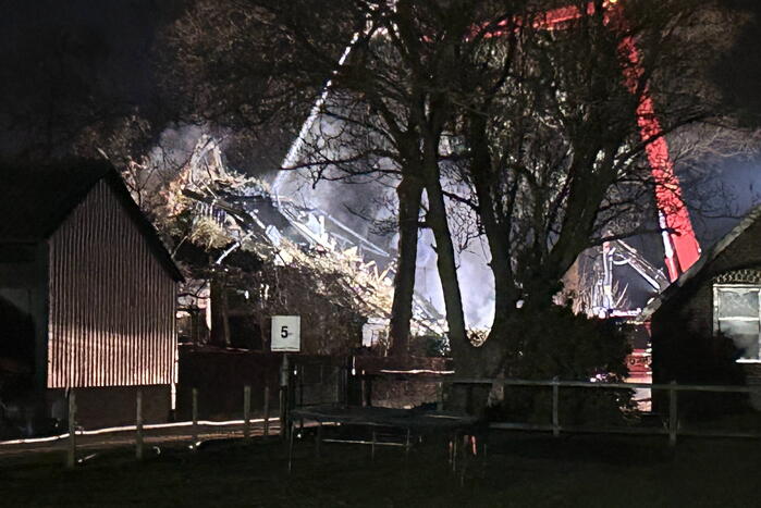 Woning verwoest door brand