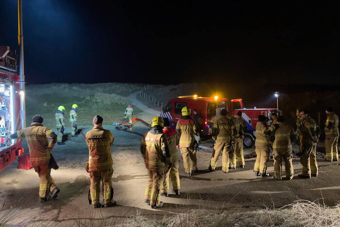 Grote brandweeroefening in duinen