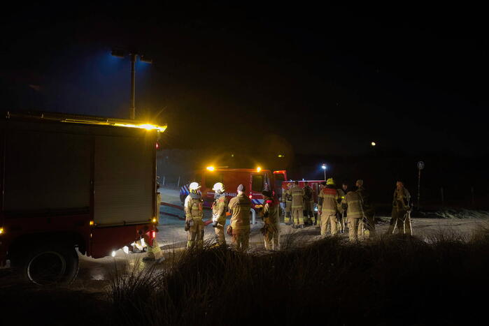 Grote brandweeroefening in duinen