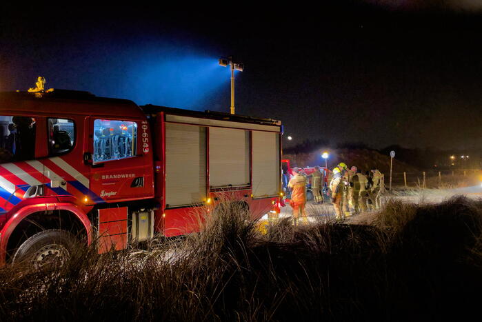 Grote brandweeroefening in duinen