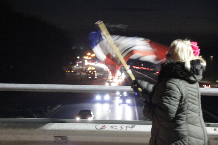 Demonstratie en ongeval op snelweg