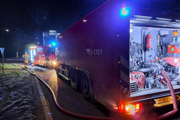 Flinke rookontwikkeling bij brand in tankwagen