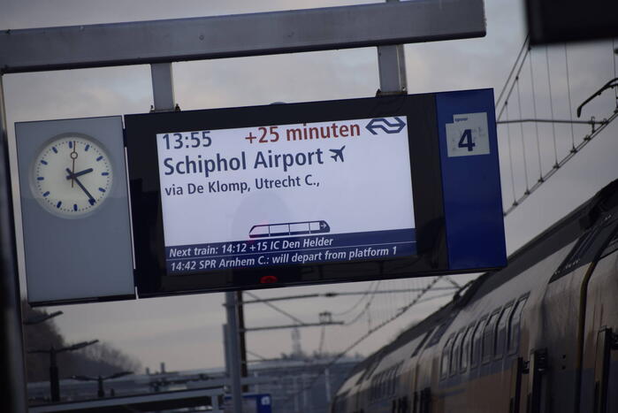 Hogesnelheidstrein strand op NS-station
