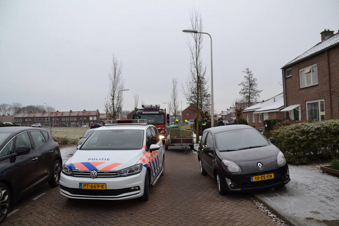 Veel rookontwikkeling bij brand in container