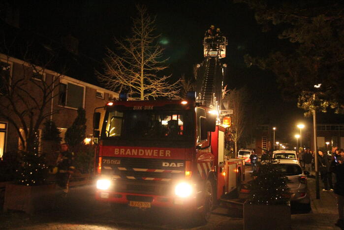 Veel bekijks bij brand in schoorsteen