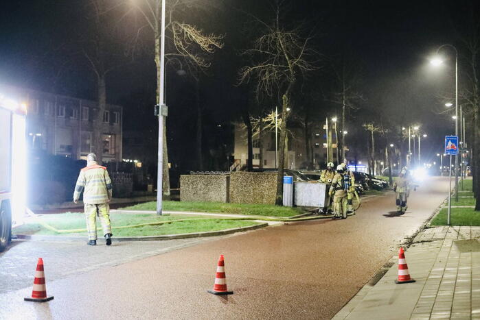 Brand in container geblust