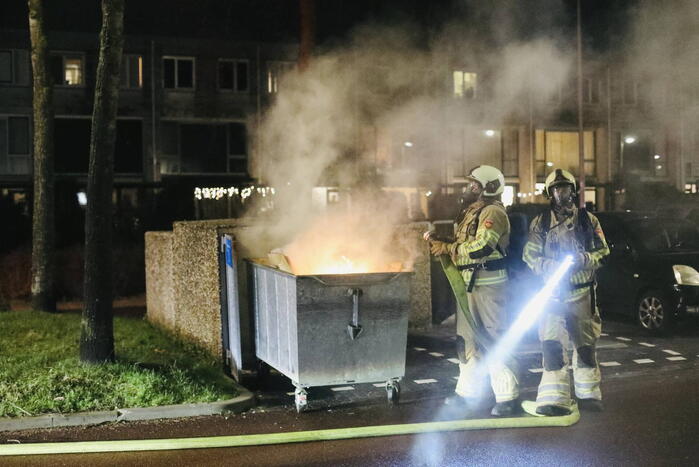 Brand in container geblust