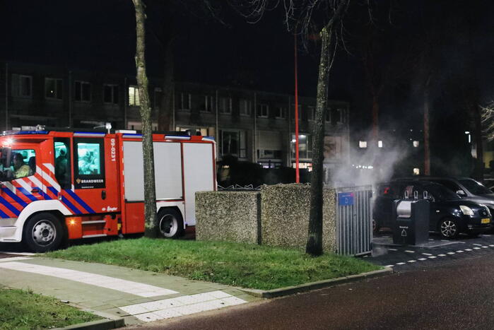 Brand in container geblust