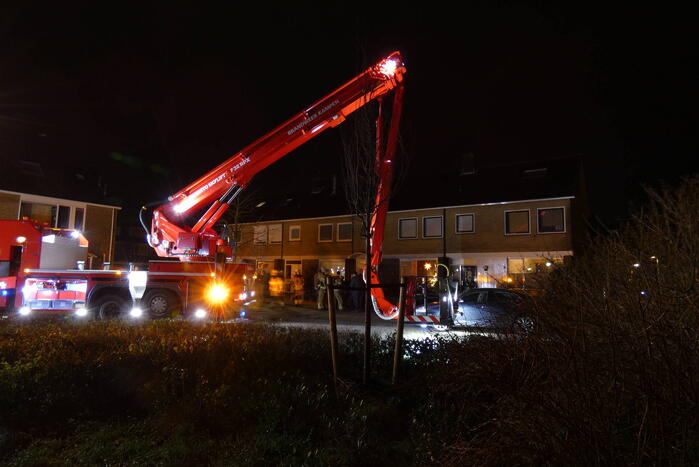 Veel bekijks bij brand op zolder