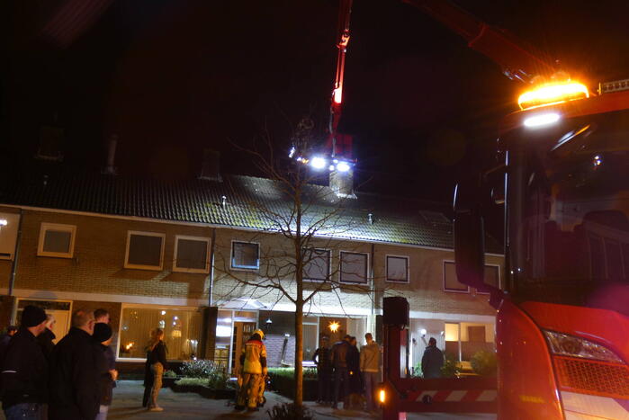 Veel bekijks bij brand op zolder