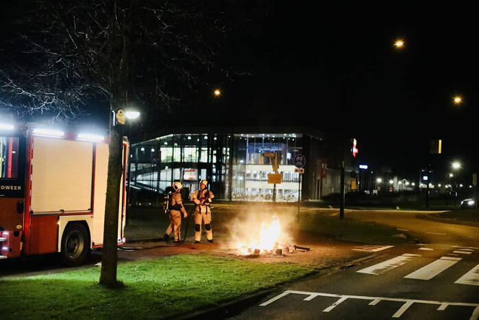 In brand gestoken pallets geblust