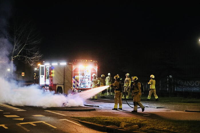 In brand gestoken pallets geblust