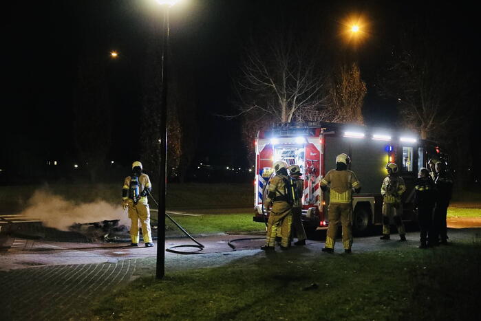 In brand gestoken pallets geblust