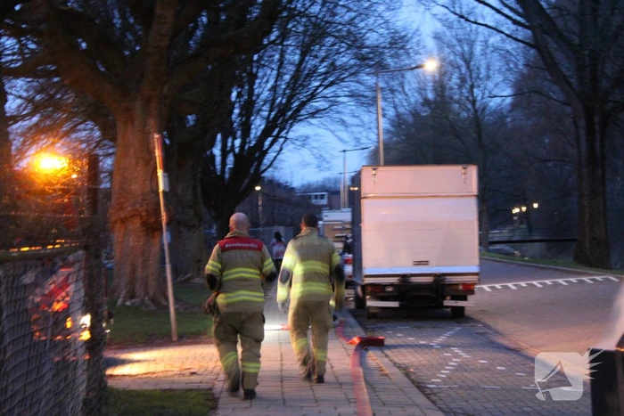 Ondergrondse container in brand