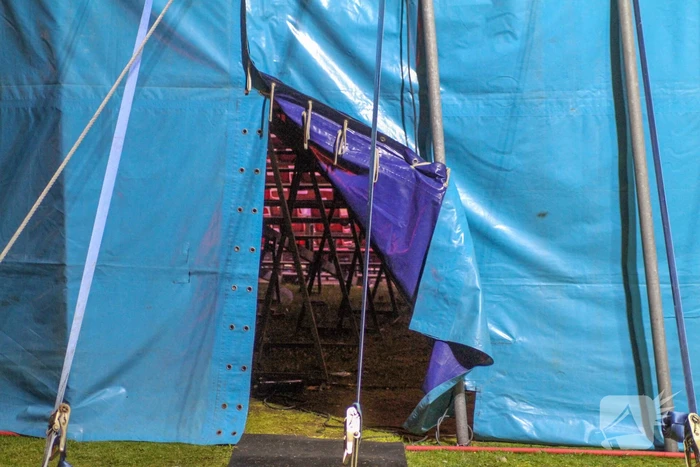 Circus artiest van hoogte gevallen