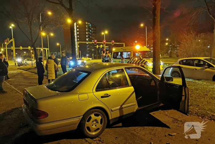 Auto raakt van weg en ramt boom