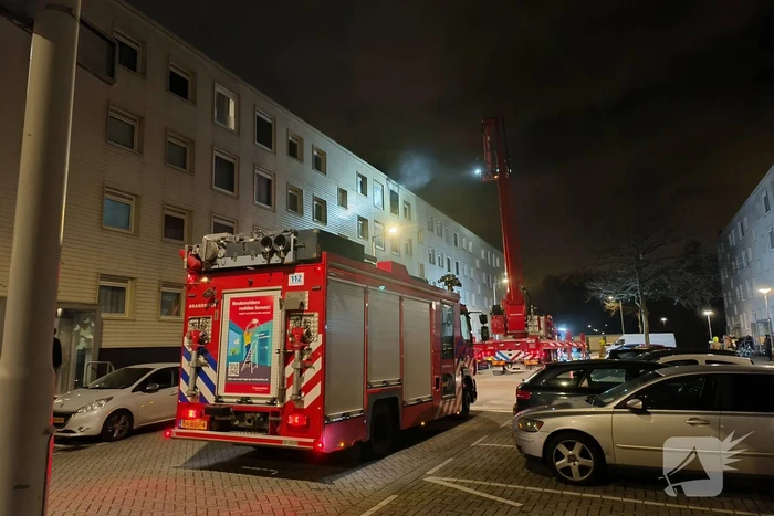 Brand op vierde verdieping van flatgebouw