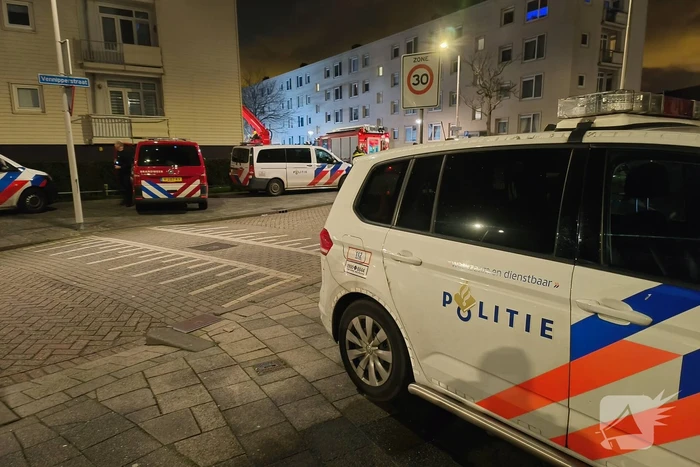 Brand op vierde verdieping van flatgebouw