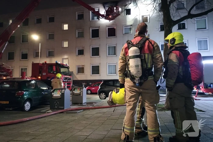 Brand op vierde verdieping van flatgebouw