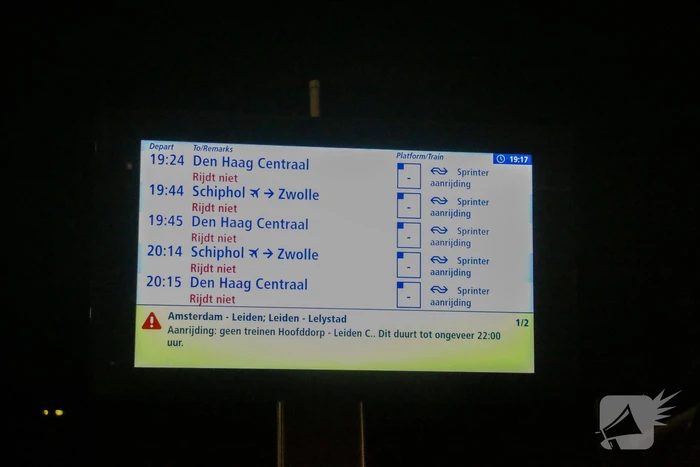 Geen treinen tussen Amsterdam en Leiden na ongeval