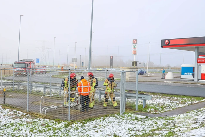 Gaslekkage bij tankstation Texaco Honswijck